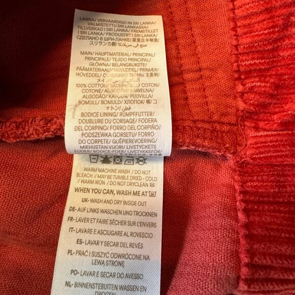 MINI BODEN Red Corduroy Pinafore Dress Girls 2-3 Brown Cord Pinafore Overall - Picture 7 of 8